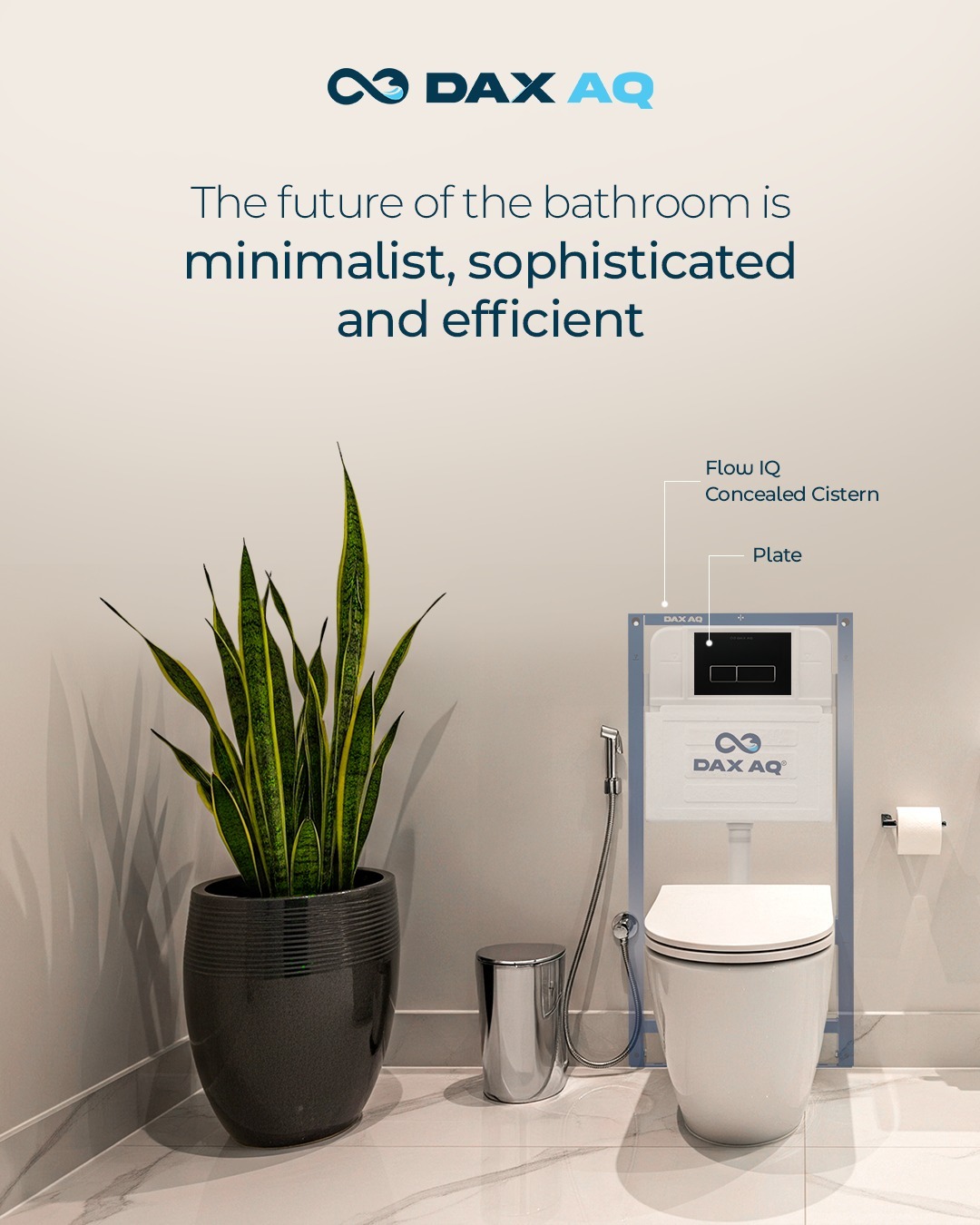 DAX-AQ Flow-IQ 1120 concealed cistern installed in a luxury bathroom